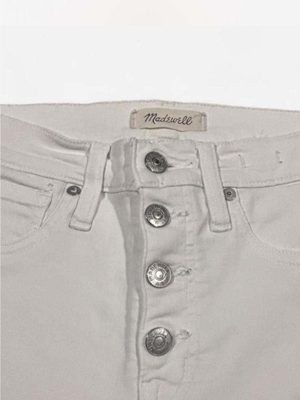 Madewell 10” High Rise Skinny Button-Fly Jeans with Frayed Hem - Picture 3 of 6